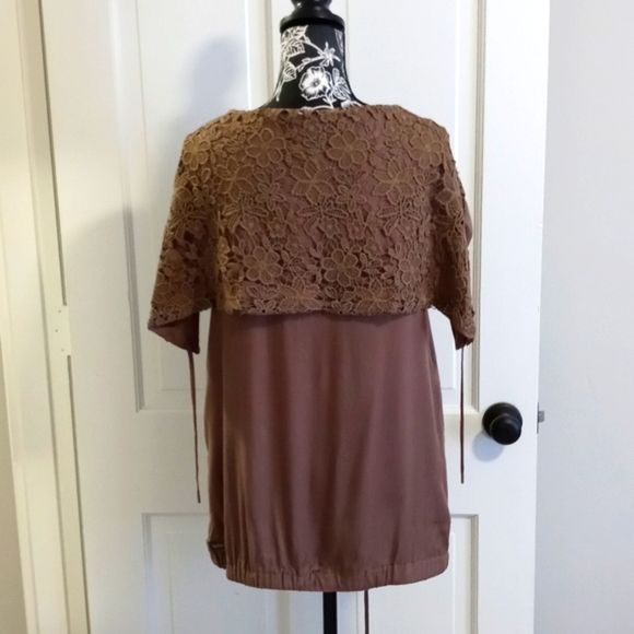 🆕 🍁Matilda Jane🍁 - Brown "Ambitious You" Vest w/Crochet Lace Collar - Picture 2 of 16